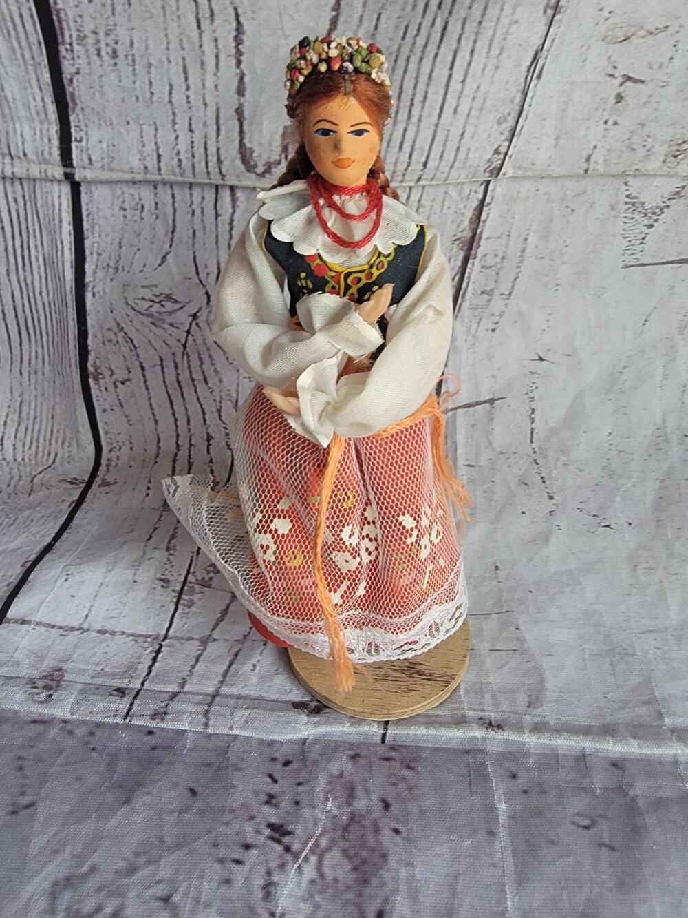 Vintage Handmade Lalki Polish Doll Folk Art Kraków Poland Slavic Doll Figure